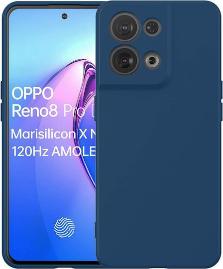 Rückseitenhülle aus Silikon Marineblau für Oppo Reno8 Pro