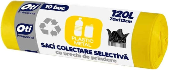 Sacuri De Gunoi Cu Kilogramul 20kg Capacitate 120lt 112x70cm 10 Bucăți Galbene