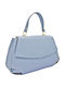 Leather Women's Shoulder Bag Light Blue