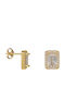 Gold Stud Earrings with Stones 9K