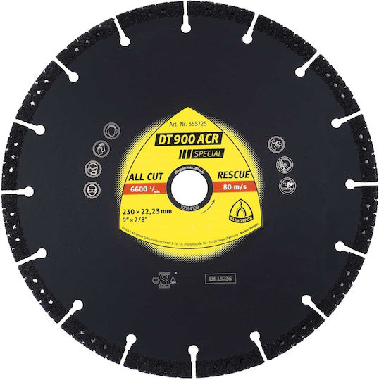 Klingspor Dt900 Disc De Tăiere Din Diamant 230x3.1x22.3mm Ext 355725