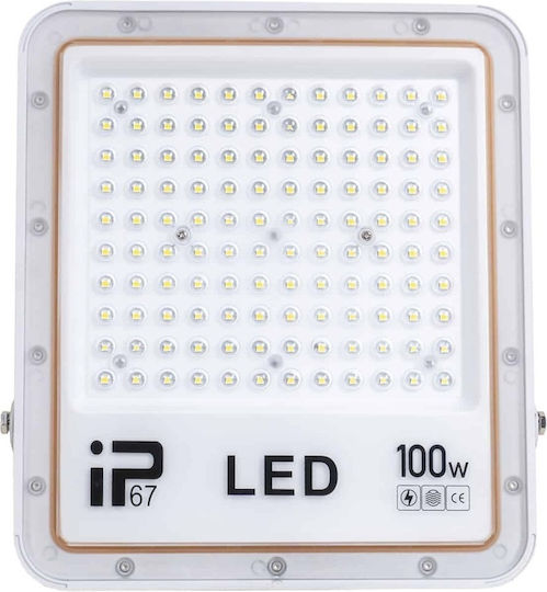 Proiector LED Etanș 100W Alb Rece 6000K IP66