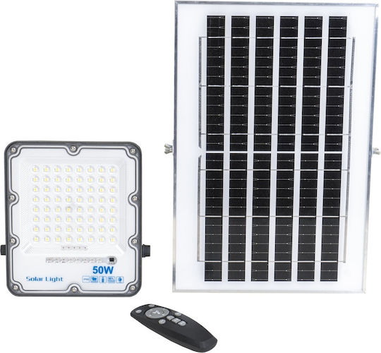 Proiector LED Solar Etanș 50W cu Telecomandă IP66