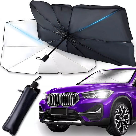 Umbrelă De Soare Pentru Mașină Protejează Împotriva Radiațiilor Solare 110 X 65 Cm Universal Negru Gri