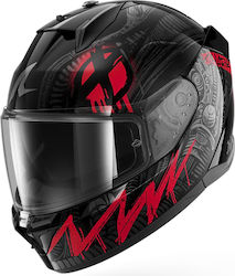 Shark D-SKWAL 3 Full Face Motorcycle Helmet with Sun Visor ECE 22.06 Black Anthracite Red