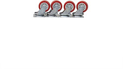 Set 4 Swivel Wheels Rubber Rollers 1.5 Inch Z-tools Zts 8138