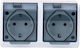 Doppelte Steckdose Mit Transparentem Deckel Hermes 16a/250v Ip44 Elpl-0325-01