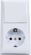 Single Switch Plus Socket Cp Pt Quatric 16a 250v Qc-06-0314