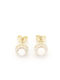 14K Gold Stud Earrings with Stones & Pearls