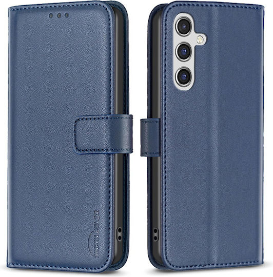 Binfen Series 12 Leather Wallet Blue Galaxy A26 Oppo A17