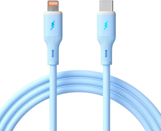 Usb Type C Lightning Cable 1m Ak-usb-72 30w Silicone Blue