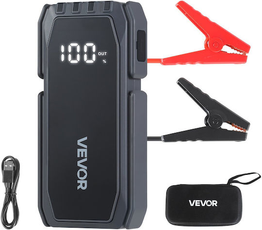 Vevor Portable Car Battery Starter 1500A with Power Bank USB Flashlight 12V