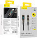Blavec LED / Braided USB 2.0 Cable USB-C male - USB-C 240W Γκρι 1.2m