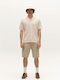Herrenbluse Kurzarm Beige