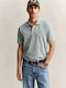 Contrast Pique Polo Herrenbluse Kurzarm Grau