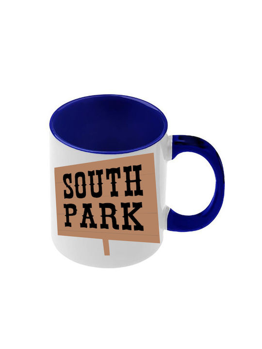 South Park Mug Dark Blue Handle Interior