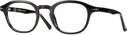 Centrostyle F0501 47 001 000n Unisex Round Prescription Eyeglass Frames Black