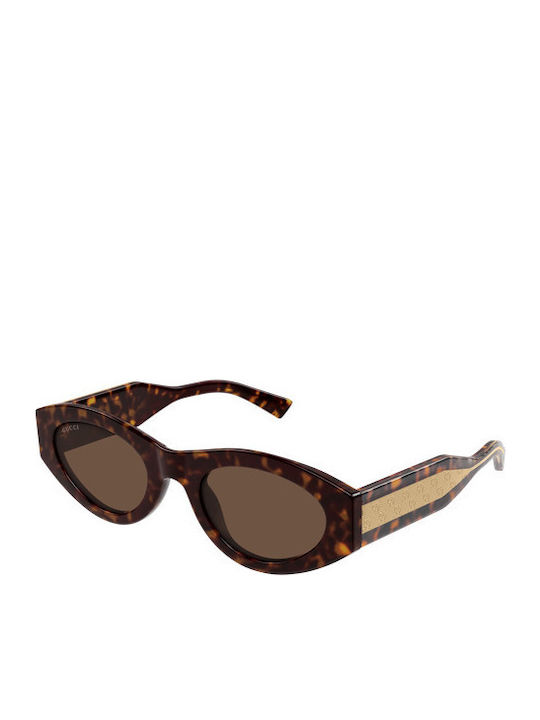 Gucci Unisex Sunglasses with Brown Horn-Rimmed ...