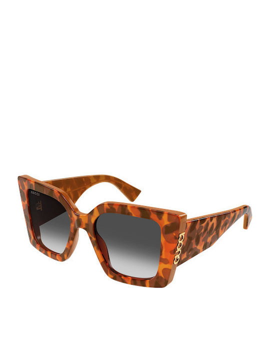 Gucci Unisex Sunglasses with Brown Horn-Rimmed ...