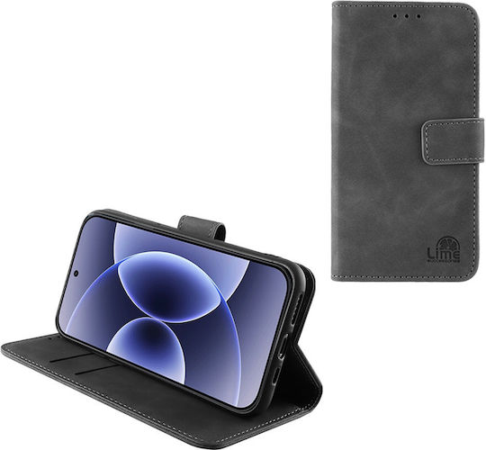 Lime Essential Magnet Книга Изкуствена Кожа Силикон Сив (Xiaomi 17)
