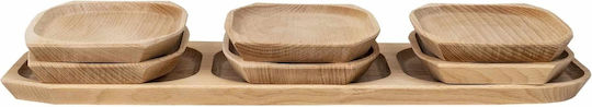 Servierplatte Hölzernes 60x21x2,5cm 7 Stück