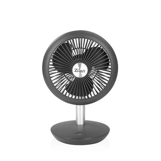 Ventilator Portabil Reîncărcabil Gri Încărcare USB Putere 5W Diametru 18 Cm 4 Viteze Verticale Reglabile Zln 4000