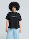 “charismatic Life” Tricou Crop Damă Negru