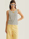 Women's Sleeveless Sweater Black-white