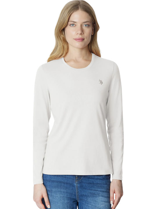 Bess Women's Polo Blouse White Yellow