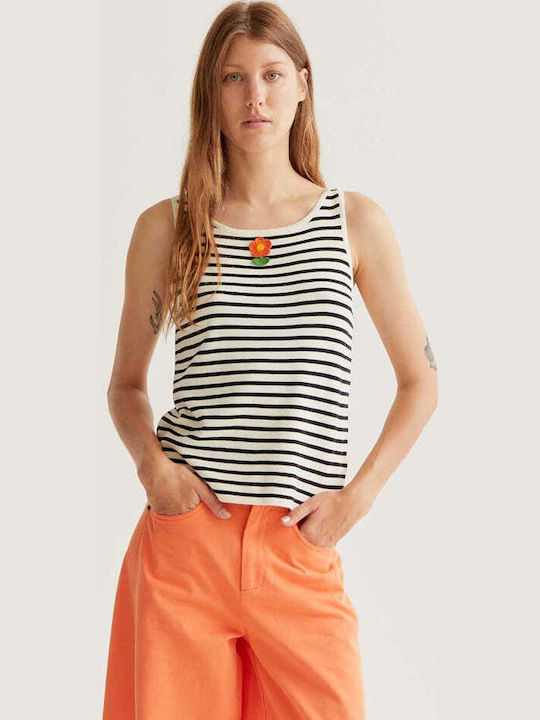 Women's Sleeveless Sweater Black-white