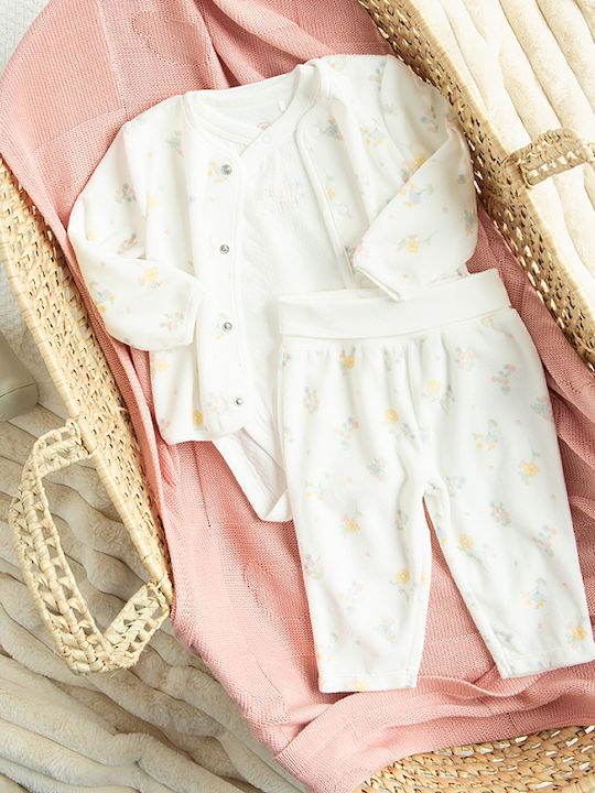 Cool Club Set Onesie with Pants White 3 Pieces