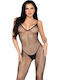 Leg Avenue Mesh Bodystocking with Open Crotch Black