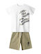 Kids Set with Shorts Summer 2 Pieces White-Olive