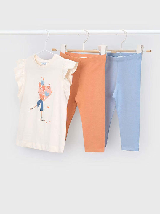 Mayoral Kids Summer Set with Leggings 3pcs Celeste