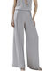Women's Satin Pantaloons in Wide Leg Style Gray