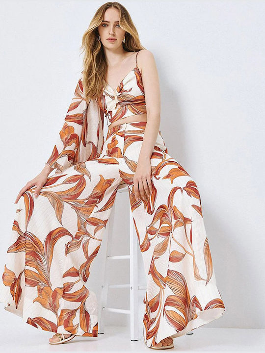 Damenhose mit Gummiband Orange