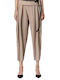 Women's Fabric Trousers in Balloon Leg Style Beige