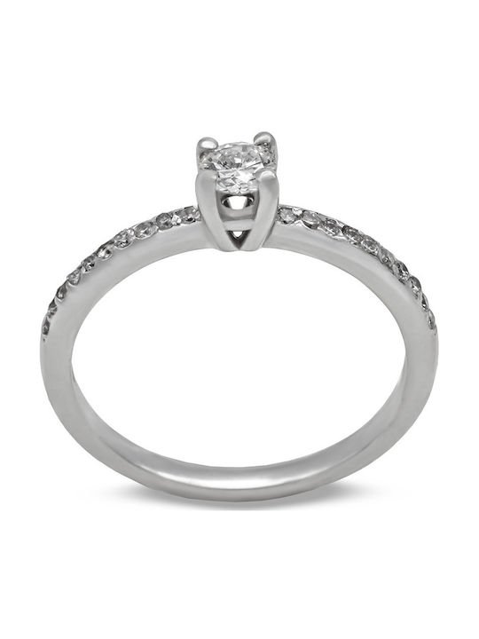 Savvas Design Inel Din Aur Alb 18K