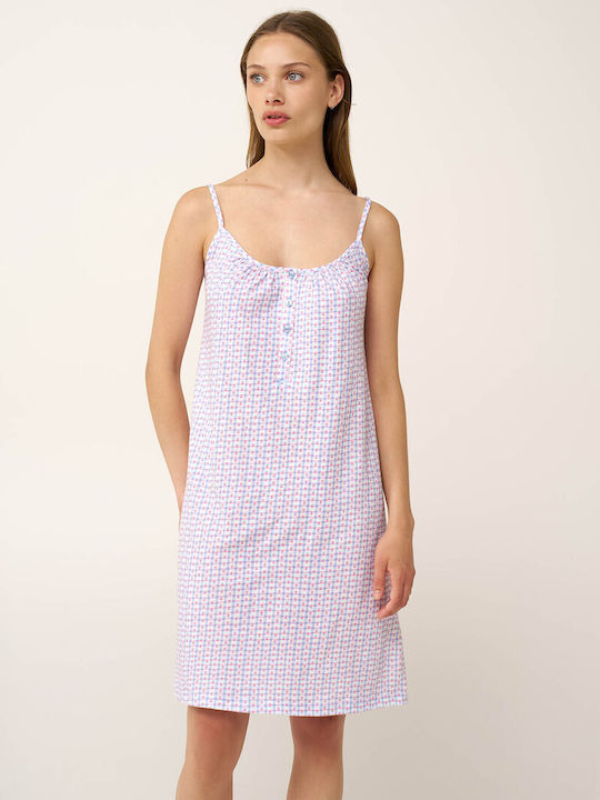 Vamp Summer Cotton Women's Nightgown Blue Kentucky