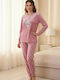 Winter Damen Schlafanzug & Pyjamas Rosa