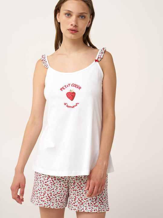 Vamp Sommer Baumwollenes Babydoll Weiß Vamp Sommer Baumwollenes Babydoll Weiß