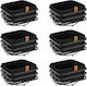 Set 6 Coșuri Pătrate Pentru Pâine Cu Suport Metalic Negru 19x19xh7cm Din Țesătură Împletită Culinaro