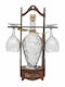 Decantor Din Sticlă Pentru Servirea Vinului Cu Dop și Pahare Maro 1000ml