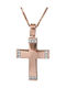 Weiblicher Roségold Kreuz 14K mit Kette