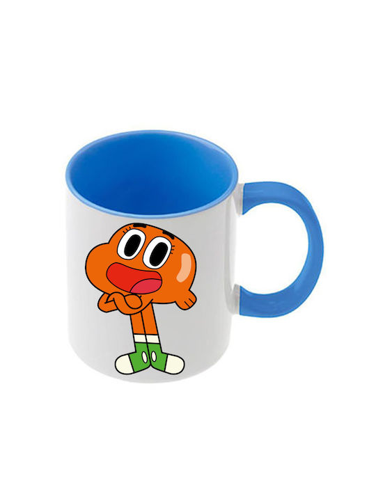 Mug Amazing World Gumball Blue Handle Interior