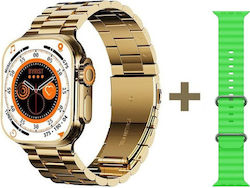 Ultra 9 Max Smartwatch με Παλμογράφο (Gold Green)