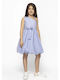 Girls Dress Sleeveless Striped Light Blue