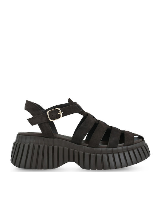 Γυναικεία Σανδάλια Flatforms Καφέ