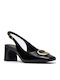 Sling Pumps aus Lackleder in Schwarz