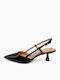 Pumps aus Lackleder mit Dünnem Mittelhohem Absatz Schwarz A71-803-Schwarz